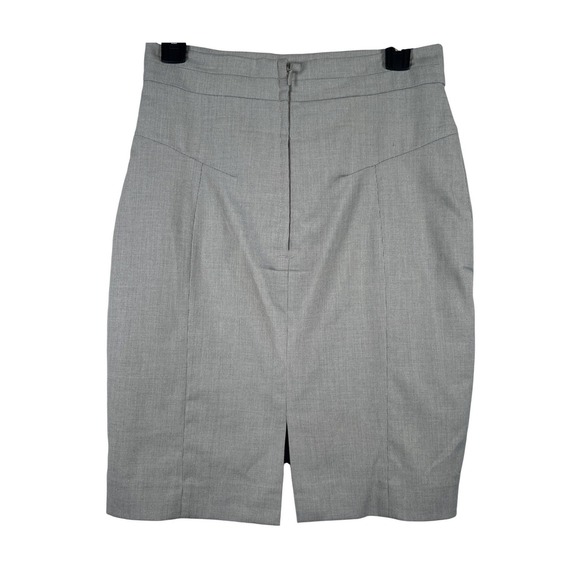 H&M Grey Micro Check High Waist Pencil Skirt Size 8 Professional Workwear Office - Picture 3 of 7